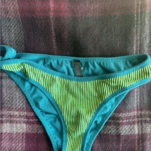 Urban Outfitters Teal and Green Striped Swimwear